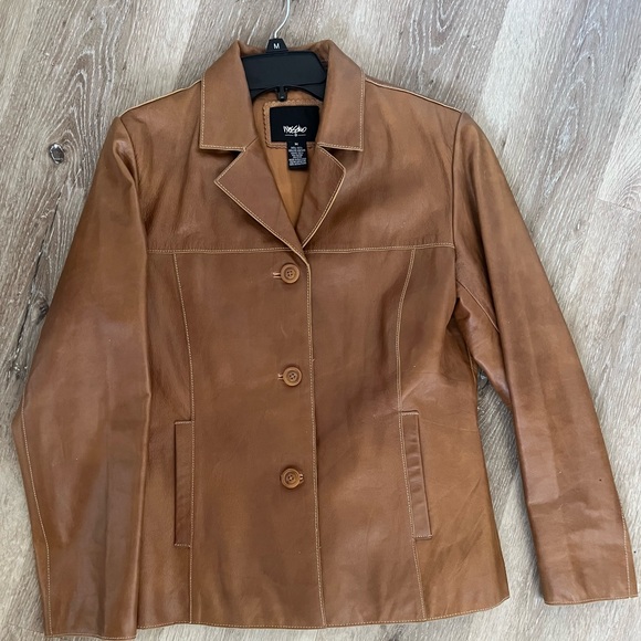 Mossimo Lightweight brown leather jacket. Excellent condition. Ships quickly! - Picture 3 of 5
